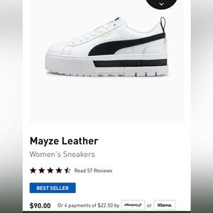 Puma Platform White and Black Sneakers